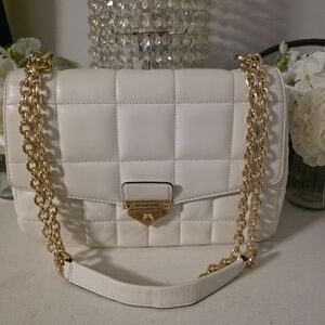 Michael Kors White Quilted Shoulder Bag